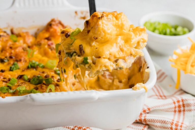 Cheesy Ultimate Loaded Cauliflower Casserole