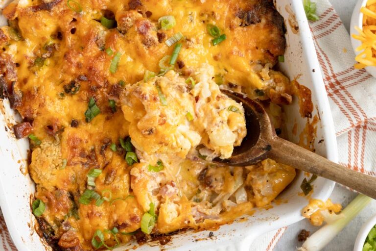 Cheesy Ultimate Loaded Cauliflower Casserole