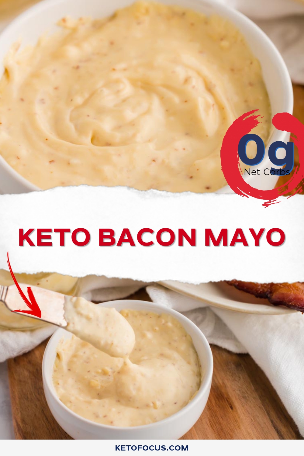 Bacon Mayonnaise - low carb and keto recipe made with bacon grease